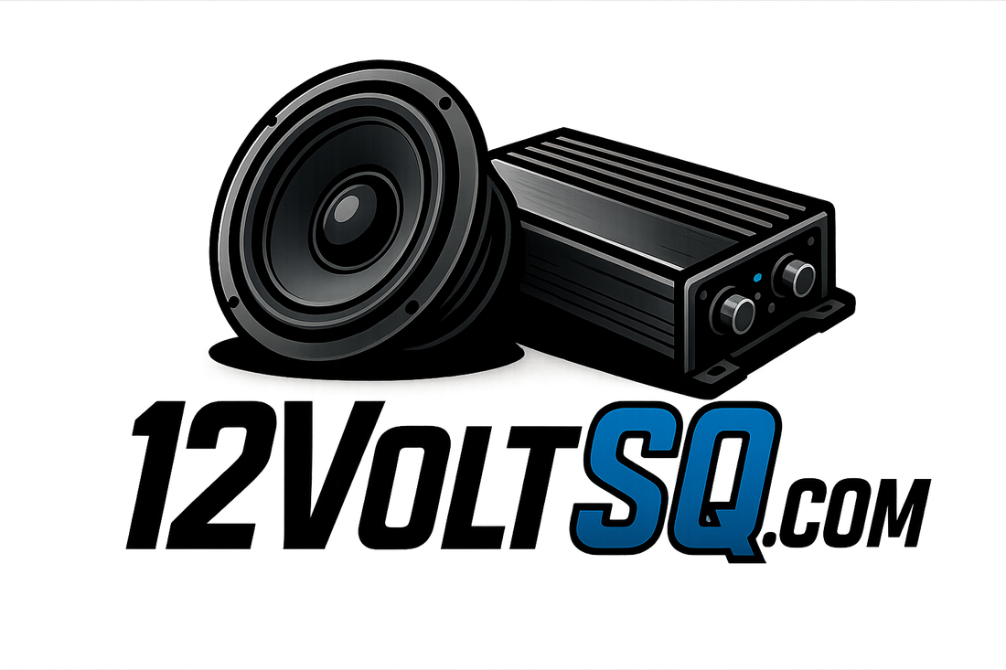 12VoltSQ.com logo with a speaker and audio amplifier in the logo